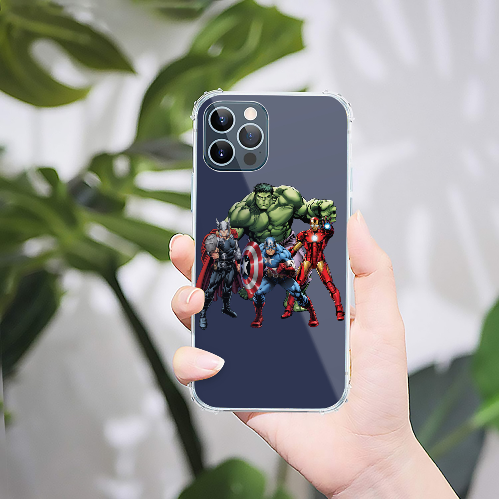 （画像用） アベンジャーズ The Avengers 【iPhone 12シリーズ対応】透明スマホケース（クリアソフトケース）